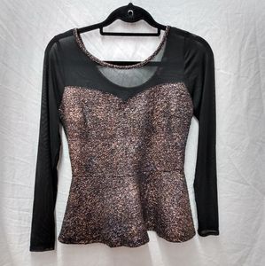 Charlotte Russe sheer top & arms nightclub top large